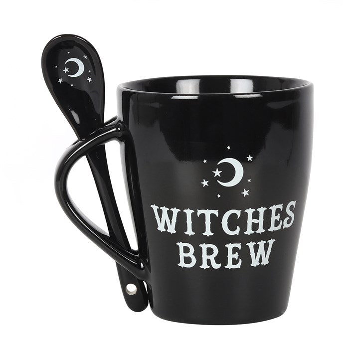 Add a sprinkle of magic to every brew with the Witches Brew Mug and Spoon Set. This enchanting ceramic mug features Witches Brew text and a matching teaspoon adorned with a mystical moon and star design, which slots neatly into the handle for convenient storage. With a generous 500ml capacity, this mug is perfect for morning rituals, herbal teas, or evening spell brews. Dishwasher and microwave safe, it blends practical function with mystical charm, turning every sip into a magical moment.
Dimensions: H10.
