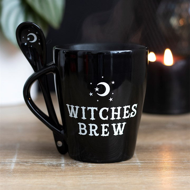 Witches Brew Mug and Spoon Set – Mystical Moon & Star Tea Cup