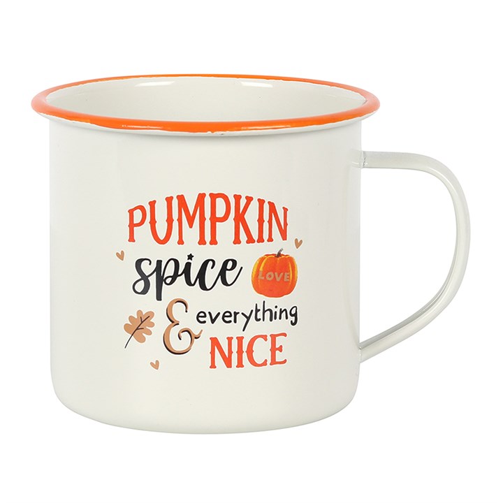 Pumpkin Spice Enamel Mug – Autumn Witchcraft Ritual Drinkware