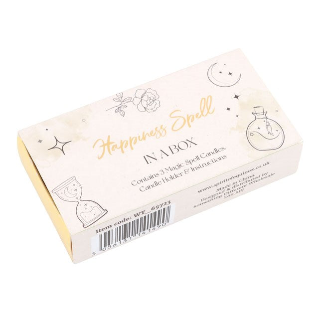 Magic Happiness Spell in a Box – Yellow Candle Ritual Kit