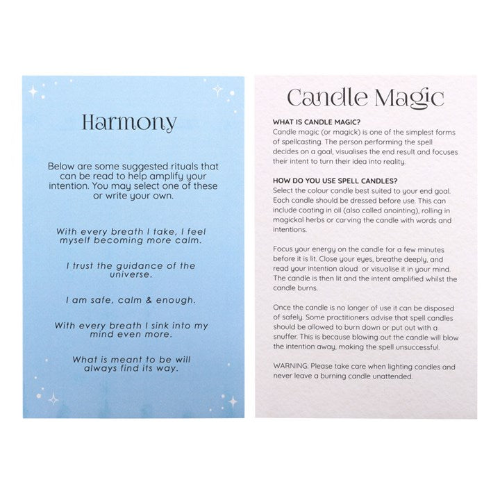 Pack of 12 Harmony Spell Candles – Light Blue Ritual Set