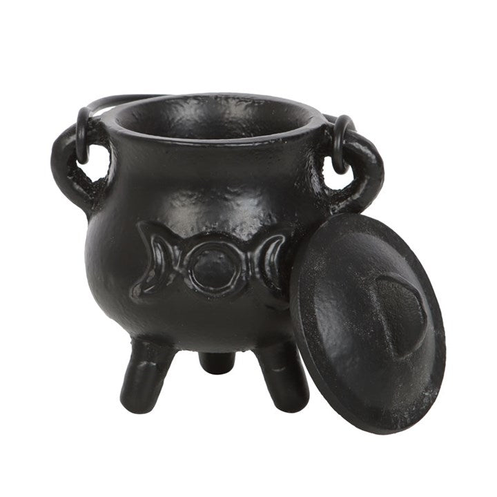 “Every witch’s altar is strengthened by a cauldron, the vessel of transformation, magic, and sacred intention.”
This 7.5cm Cast Iron Cauldron with Triple Moon is a small but powerful tool for ritual, spellwork, and mystical practice. Crafted in smooth cast iron, it features the Triple Moon symbol – representing the waxing, full, and waning moon – a sacred emblem of the Maiden, Mother, and Crone.
In folklore, cauldrons are