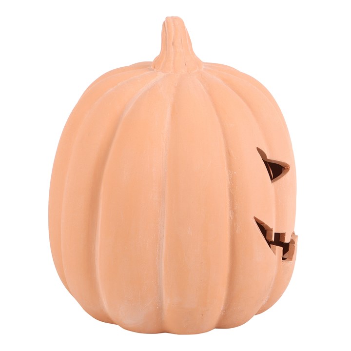 22cm Terracotta Pumpkin Ornament – Reusable Halloween Deco