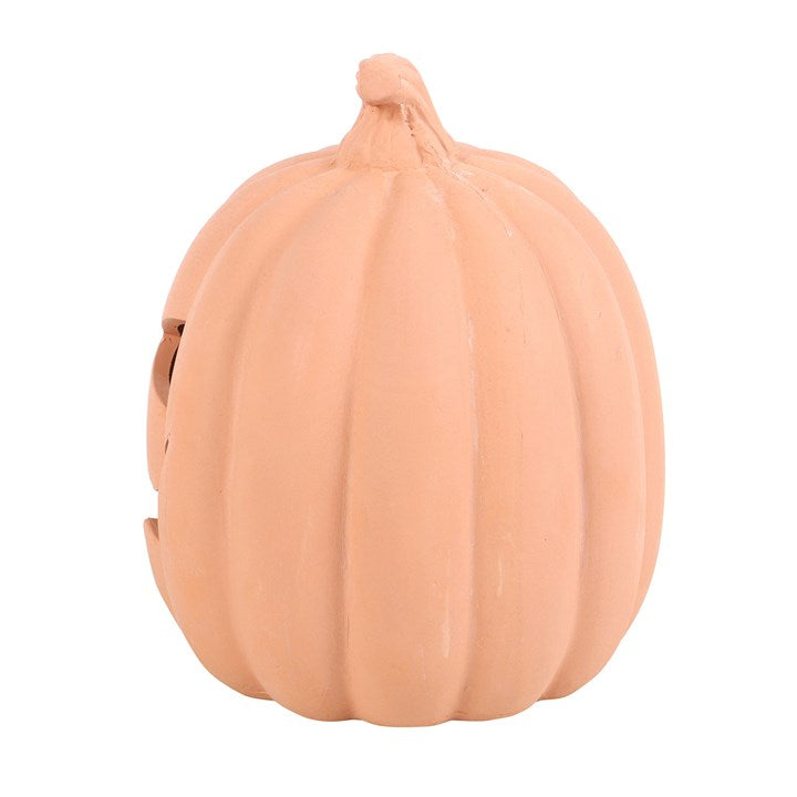 15cm Terracotta Pumpkin Ornament – No-Carve Halloween Decor