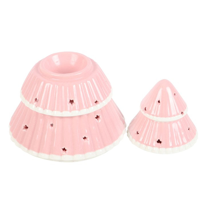 Pink Christmas Tree Oil Burner and Wax Warmer – Modern Festive Glow