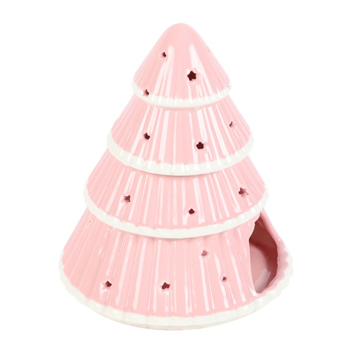 Pink Christmas Tree Oil Burner and Wax Warmer – Modern Festive Glow