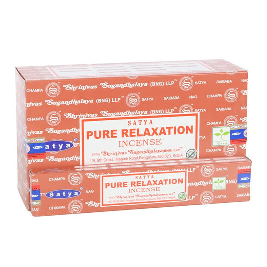 Discover the magic of 12 packs of Pure Relaxation incense sticks from Satya’s Mindfulness Series. Infused with the enchanting blend of rose and geranium, these masala incense sticks help harmonize your spirit and ease tension throughout your being. Crafted by skilled artisans in India with the finest ingredients, each 15g vegan-friendly pack invites a serene, mystical calm into your sacred space. Embrace the ritual of balance and tranquility with every fragrant burn.