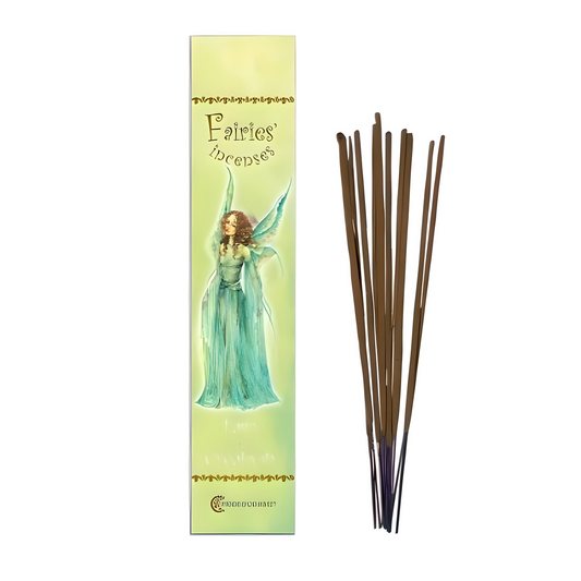 Light this traditional incense to fill your space with a welcoming fragrance, specially crafted with the Fairy of Creativity in mind. Presented in charming packaging, these hand-rolled sticks follow a 400-year-old method, using pure raw materials and natural essential oils. Fairies, as vibrant energies between worlds, are drawn to scents and colors, and this incense invites their presence. The Fairy of Creativity, guardian of the arts—dance, music, painting, and all delicate crafts—guides us to uncover hidd
