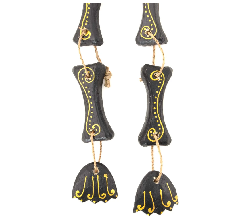 Candy Skull Bat – Hand-Carved Wooden Calavera with Colourful Wings