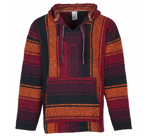 Eco-friendly Baja hoodie made in Mexico from 100% recycled textiles. Unisex, ethical, and perfect for boho, festival, or everyday comfort.