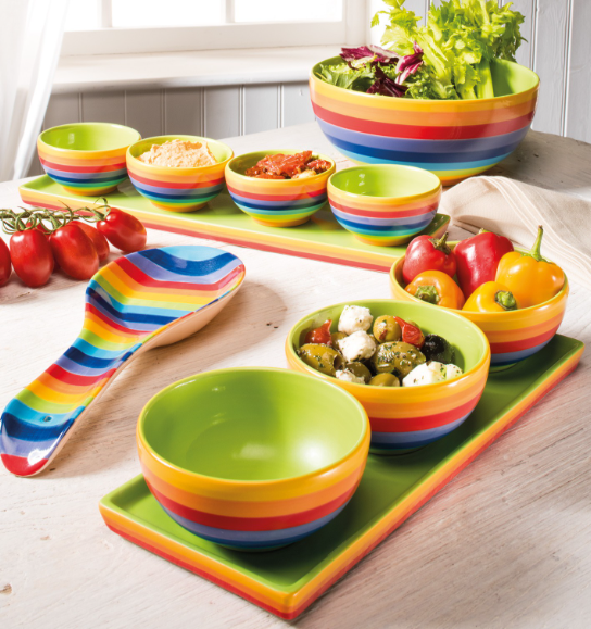 Rainbow Stripe Egg Cup – Hand Painted Ceramic by Rainbow Teapot