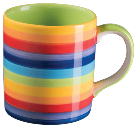 Bring a touch of everyday magic to your table with the Rainbow Stripe Ceramic Mug, handmade in Thailand and infused with uplifting energy. Each mug is lovingly hand painted with vibrant rainbow stripes, giving every piece its own individual character. Finished with a glossy glaze, the colours shine with warmth, cheer, and soulful charm.
Measuring 9 x 8cm, this cheerful mug is perfect for morning coffee, afternoon tea, or herbal brews that nurture both body and spirit. Its welcoming design brightens kitchen