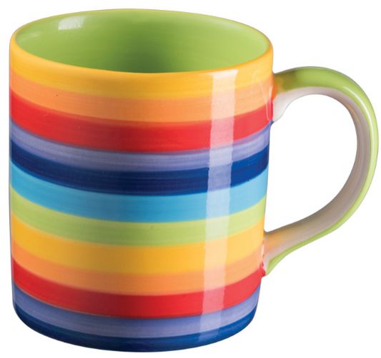 Bring a touch of everyday magic to your table with the Rainbow Stripe Ceramic Mug, handmade in Thailand and infused with uplifting energy. Each mug is lovingly hand painted with vibrant rainbow stripes, giving every piece its own individual character. Finished with a glossy glaze, the colours shine with warmth, cheer, and soulful charm.
Measuring 9 x 8cm, this cheerful mug is perfect for morning coffee, afternoon tea, or herbal brews that nurture both body and spirit. Its welcoming design brightens kitchen