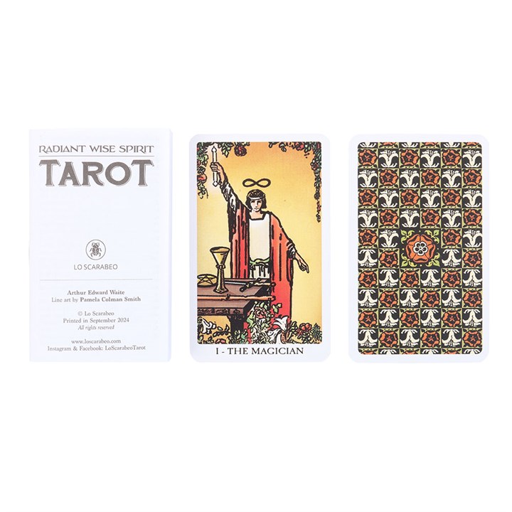 Radiant Wise Spirit Tarot cards with 'The Magician' card displayed.