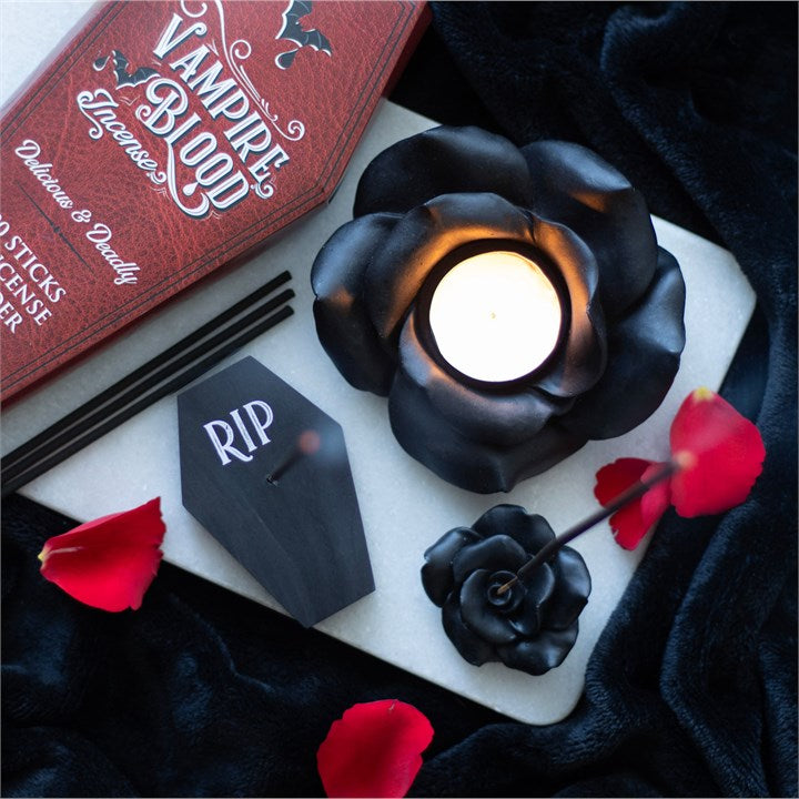 Vampire Blood Incense Sticks with Coffin Holder – Gothic Ritual Aroma Set