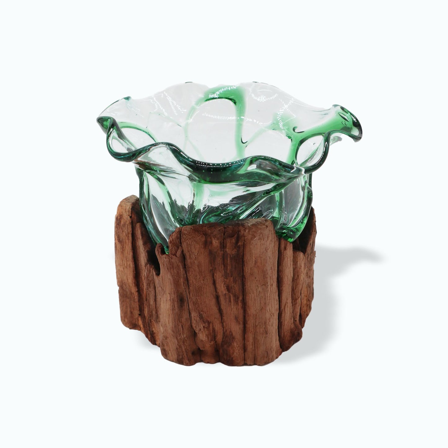 Recycled Beer Bottles – Large Fancy Sweet Bowl on Wood