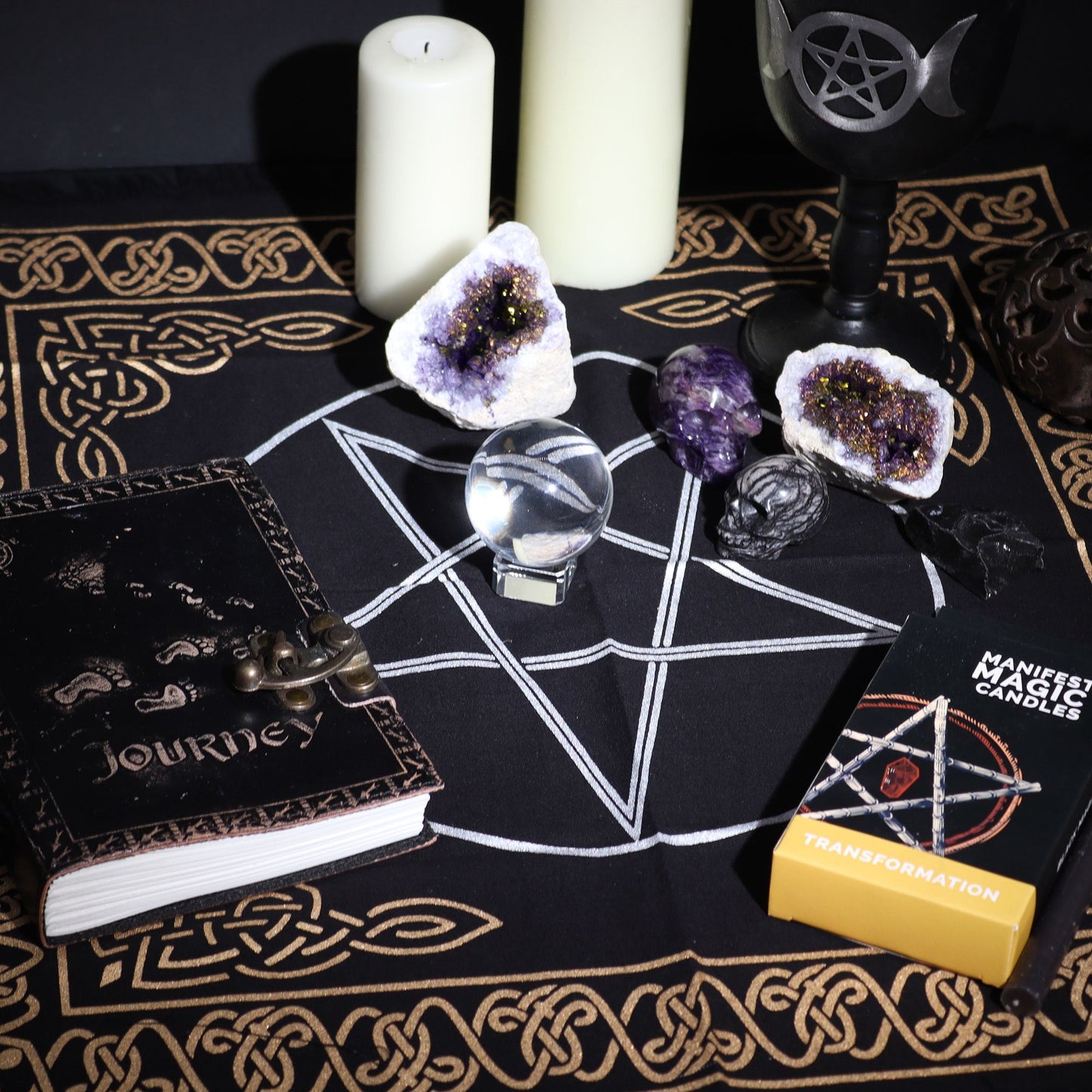 Mystic Fringed Altar Cloth – Pentagon Cotton 50cm