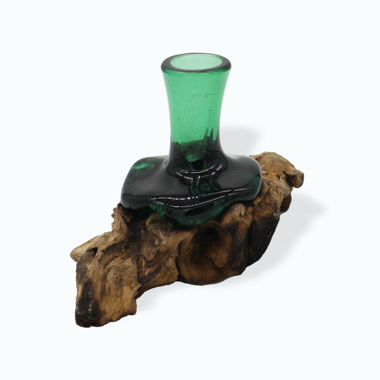 Recycled Beer Bottles – Mini Flower Vase on Wood