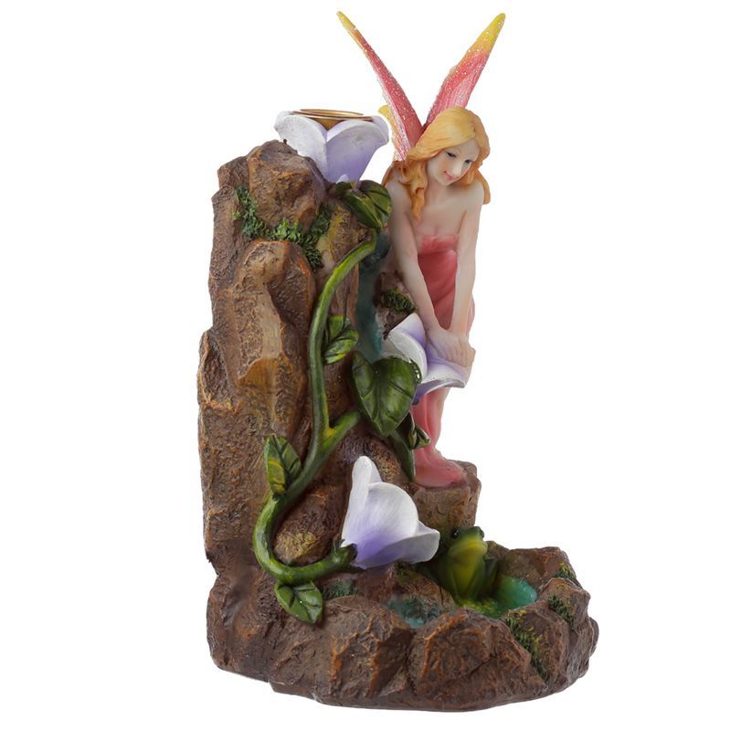 Fairy Flower Garden Waterfall Backflow Incense Burner – Mystical Home Ritual Decor