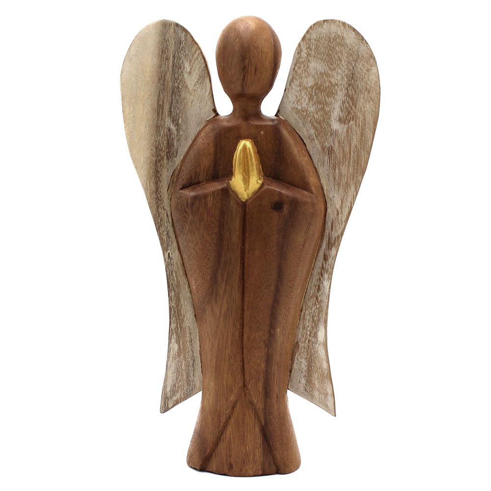 “Hati-hati” means “take care” in Indonesian – a gentle blessing carried in the form of these hand-carved angels.
Each Hati-Hati Angel of Love is carefully carved by skilled artisans in rural Indonesia, sun-dried, polished, and painted with devotion. These angels are more than ornaments; they are sacred messengers of care, compassion, and love.
The tradition of Hati-Hati angels comes from the heartfelt Indonesian phrase that mothers whisper to children and friends offer to one another: “take care.” By gift