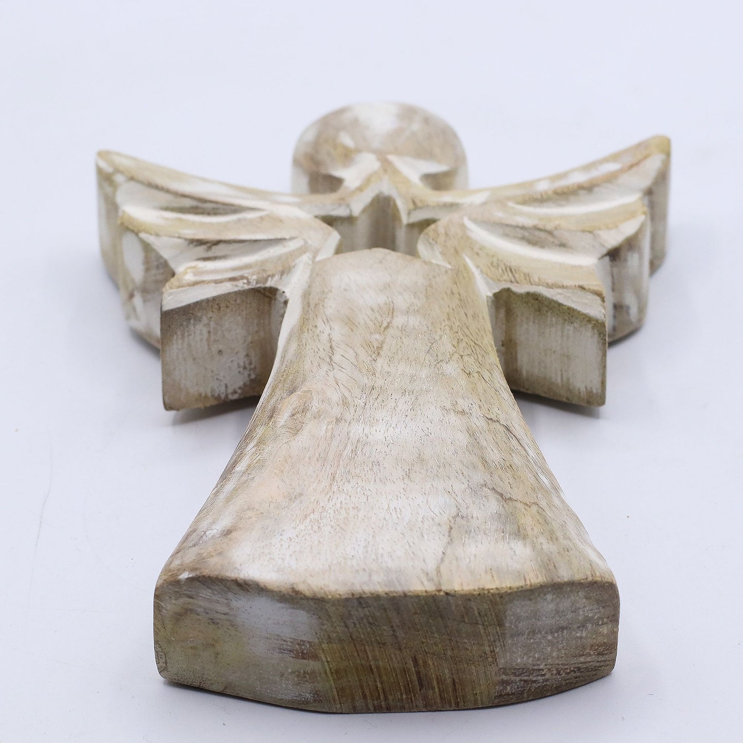 Mango Wood Angel – Whitewash with Star Cut-Out
