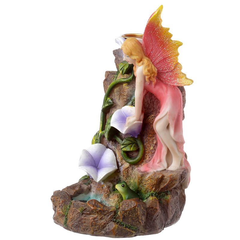 Fairy Flower Garden Waterfall Backflow Incense Burner – Mystical Home Ritual Decor