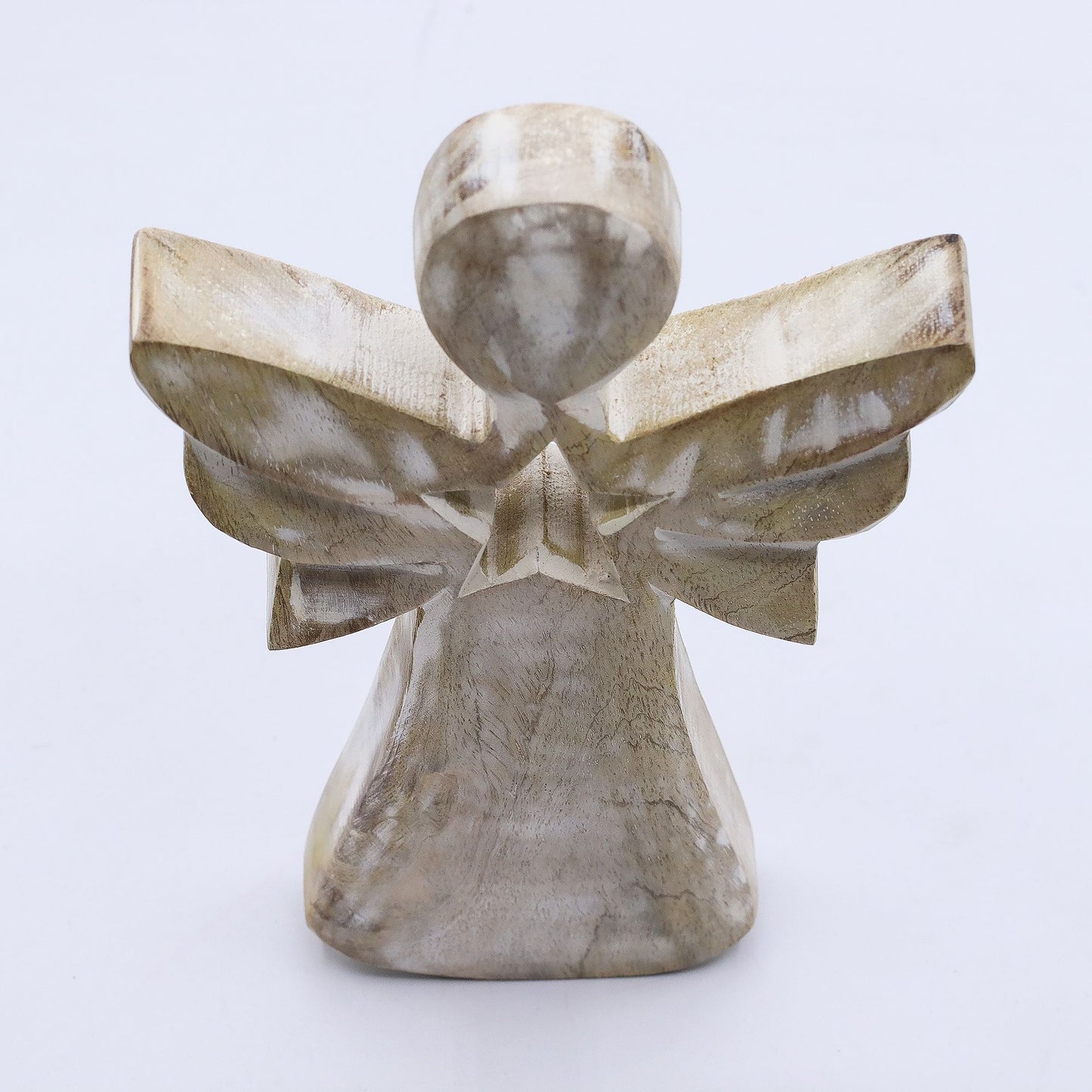Mango Wood Angel – Whitewash with Star Cut-Out