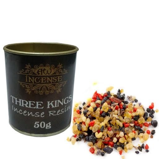 Step into the mystery of ancient ritual with Three Kings Resin, a sacred incense blend long associated with divine offering, spiritual clarity, and powerful protection.
This 50g tub contains a traditional resin blend of frankincense, myrrh, and benzoin—the legendary gifts once offered to kings and deities. When burned on charcoal, Three Kings Resin produces a rich, smoky aroma with sweet, balsamic notes that inspire reverence and invite a higher state of consciousness.