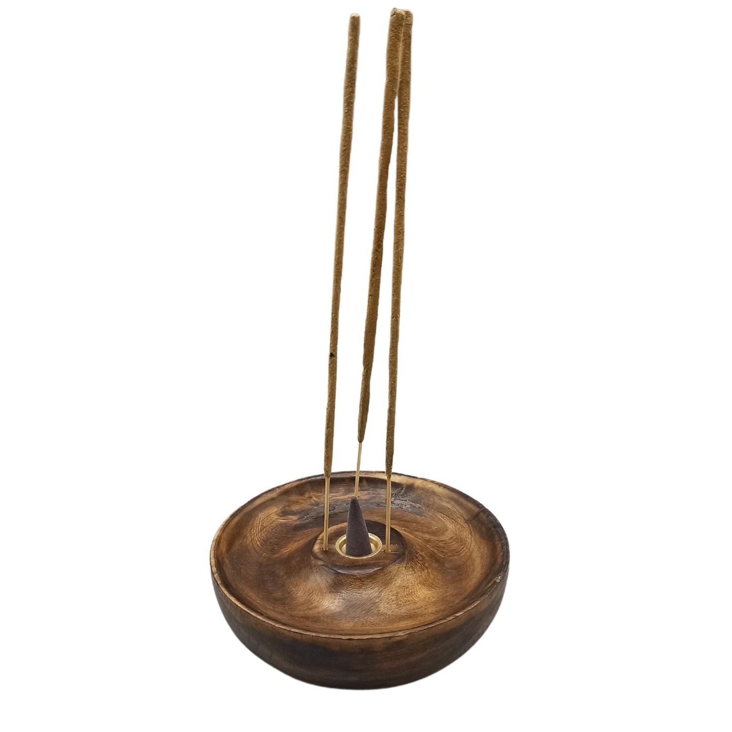 Incense Stick & Cone Burner Disc – Round Wood Holder