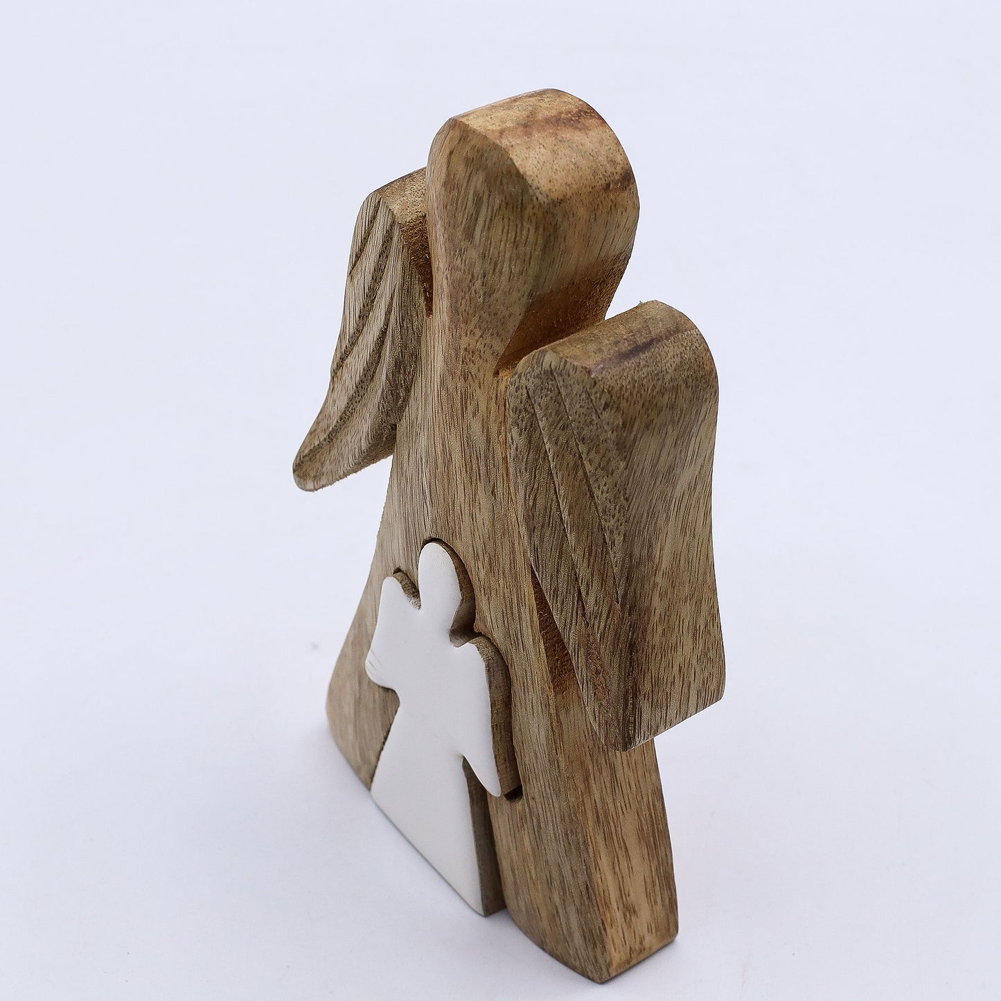 Angel Embrace Mango Wood Figurine – Symbol of Guidance and Protection