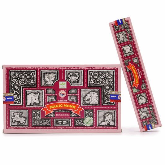 Step into a world of mystical energy with Super Hit Magic Monk Incense. Each 15gm pack contains approximately 12 handcrafted sticks from India, crafted to support meditation, yoga, and energy healing rituals.
Magic Monk incense carries a rich legacy in Indian folklore, believed to channel the wisdom and calm of ancient monks. Its aromatic blend is said to clear negative energies, enhance intuition, and foster spiritual clarity. Perfect for creating sacred spaces, it elevates meditation, Reiki sessions, and
