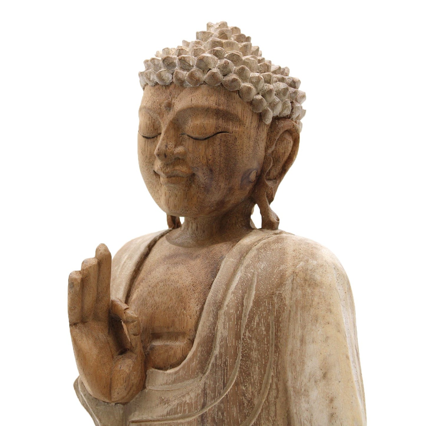 Buddha Statue Whitewash – 30cm Teaching Transmission