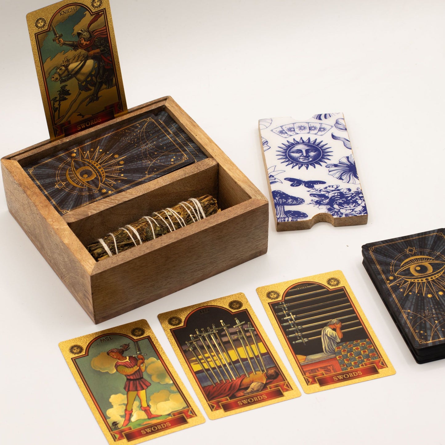 Two Section Tarot Box with Card Holder – Ritual Box