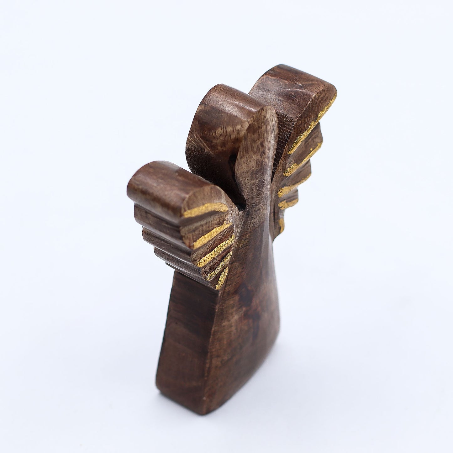 Small Mango Wood Angel – Gold Decor