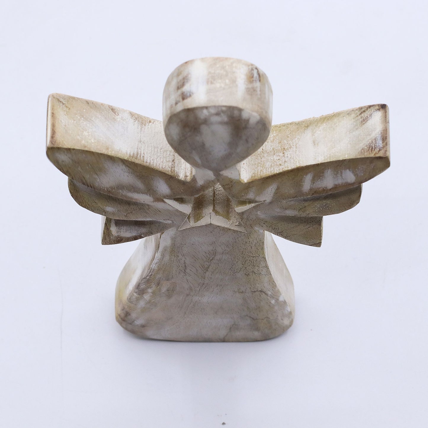 Mango Wood Angel – Whitewash with Star Cut-Out