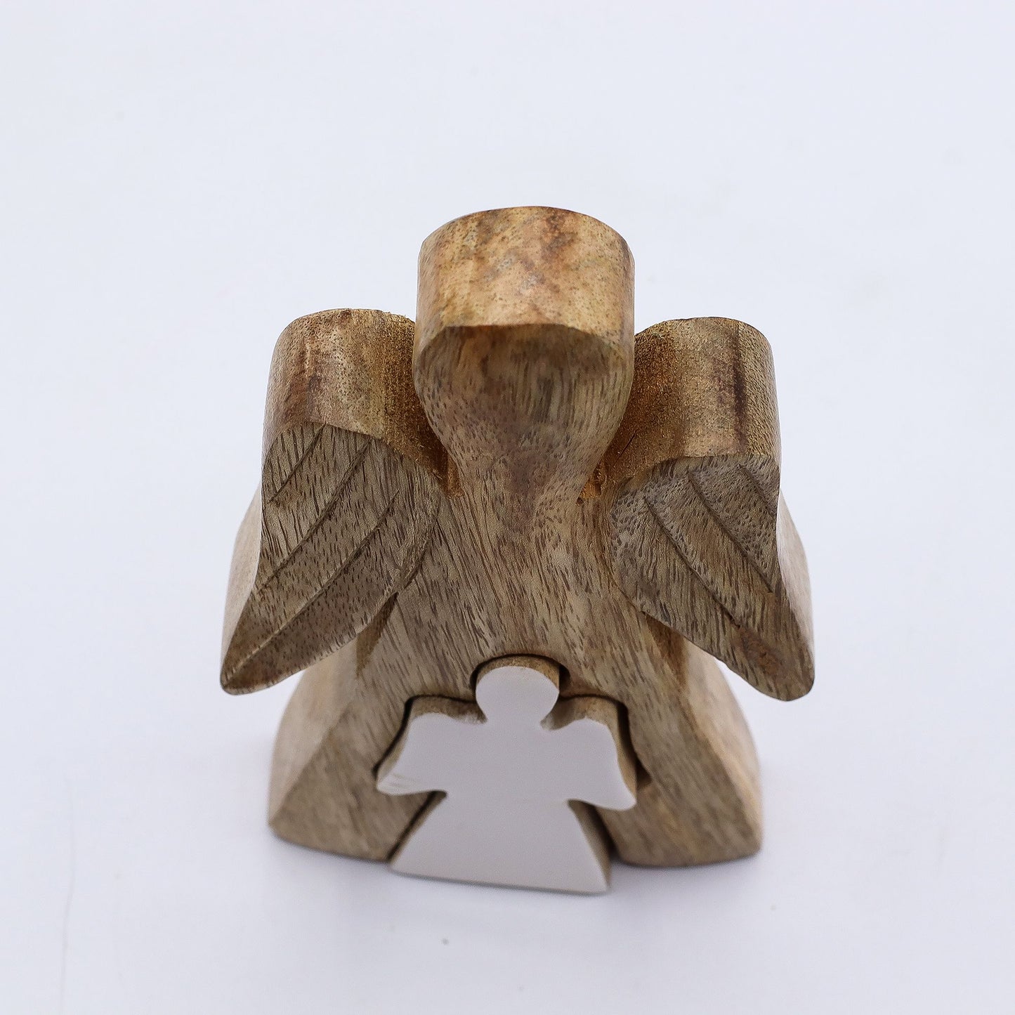 Angel Embrace Mango Wood Figurine – Symbol of Guidance and Protection