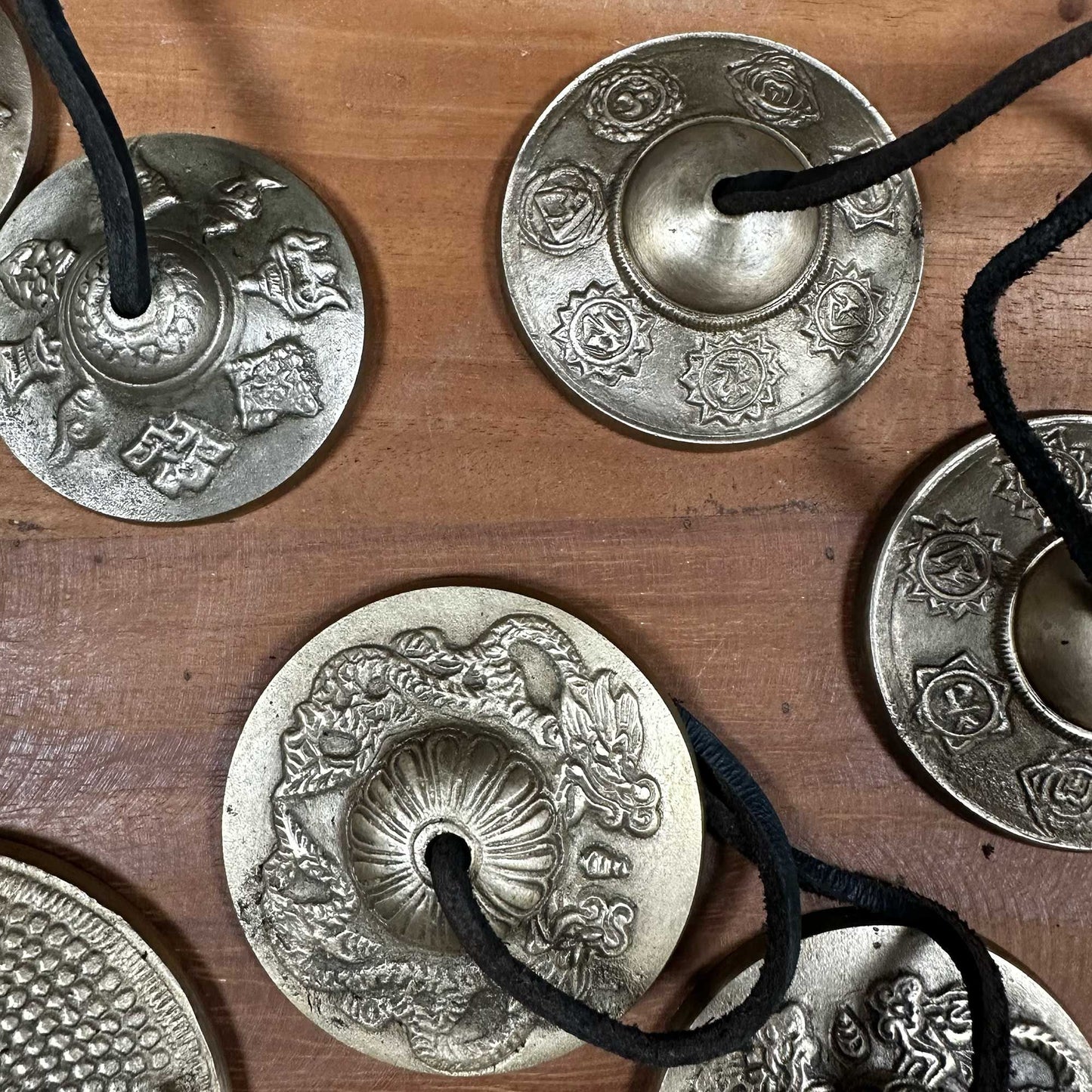 Tibetan Tingsha – Dragon Design (Approx. 7.4cm) – Handcrafted Meditation Cymbals