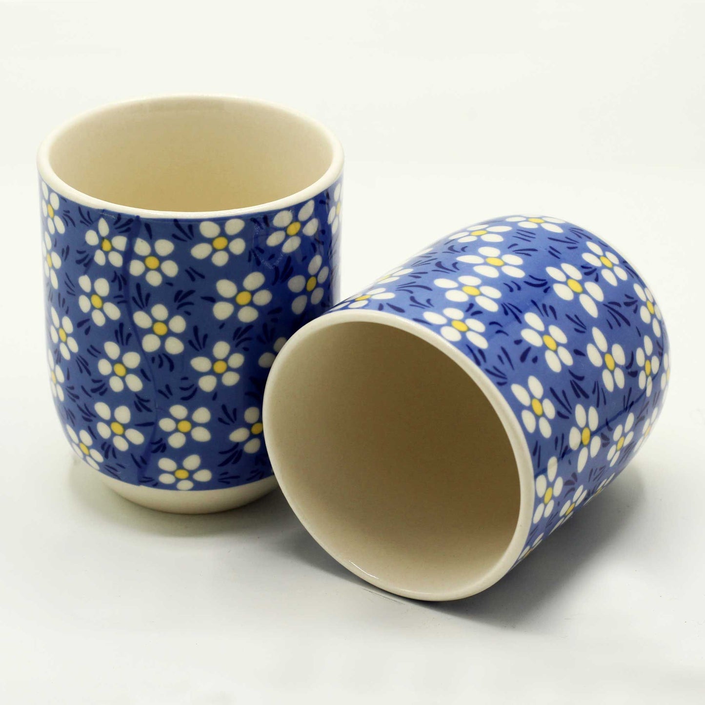 Herbal Tea Cups – Blue Daisy Set of 6 – Charming Tea Rituals