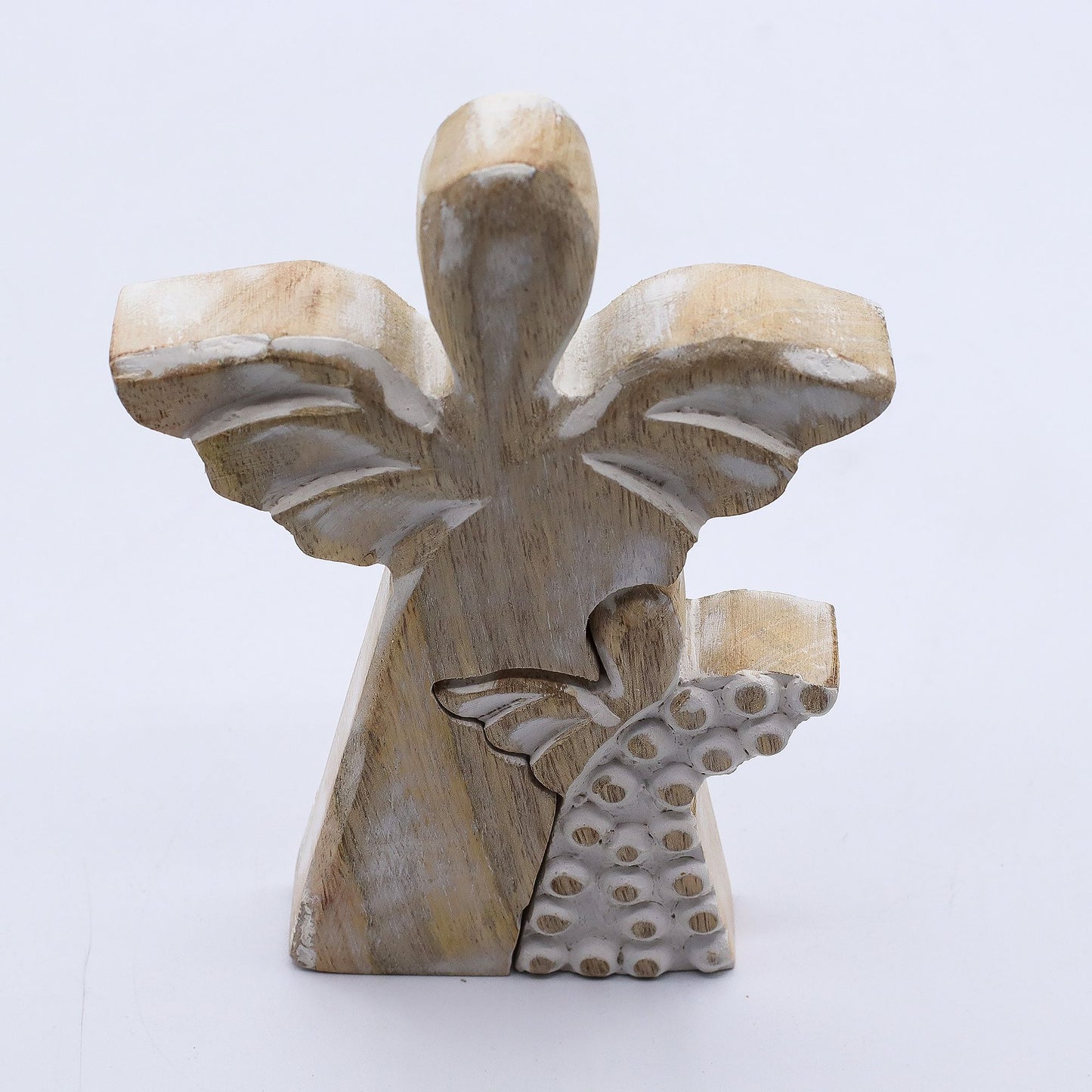 Mango Wood Angel in Angel – Whitewash Finish