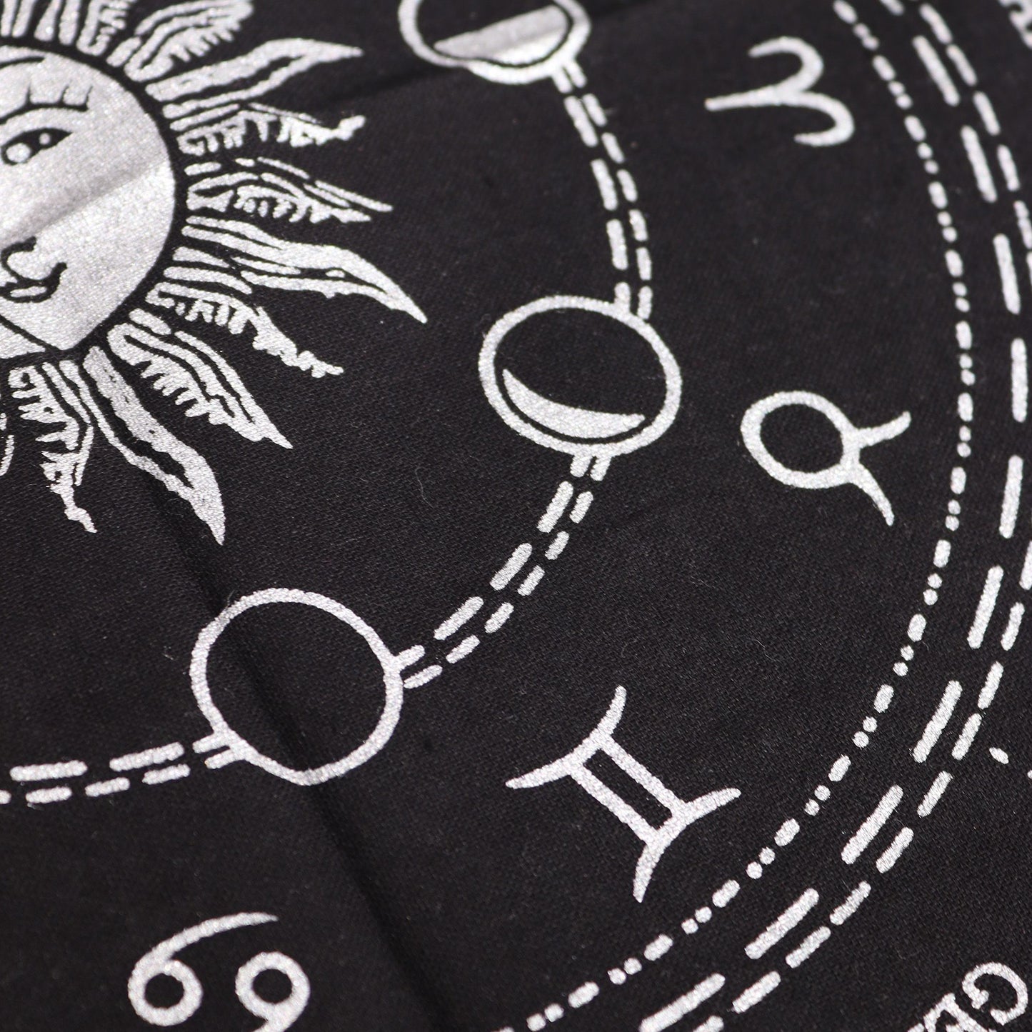 Fringed Horoscope Altar Cloth – 50cm Cotton Ritual Cover