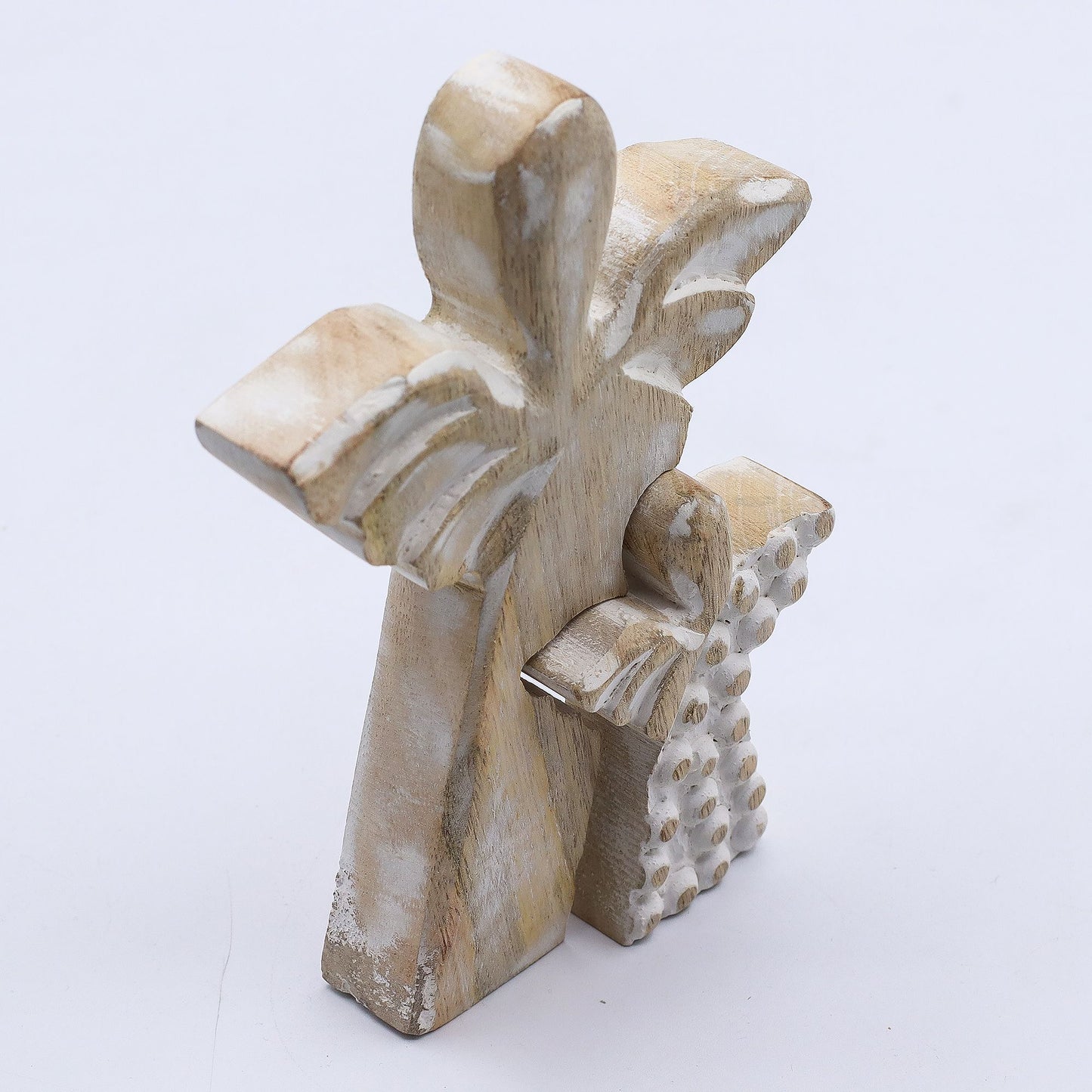 Mango Wood Angel in Angel – Whitewash Finish
