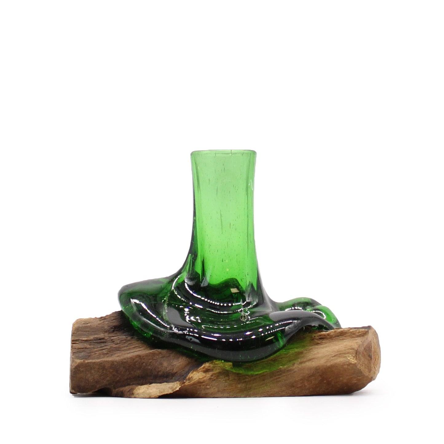 Recycled Beer Bottles – Mini Flower Vase on Wood