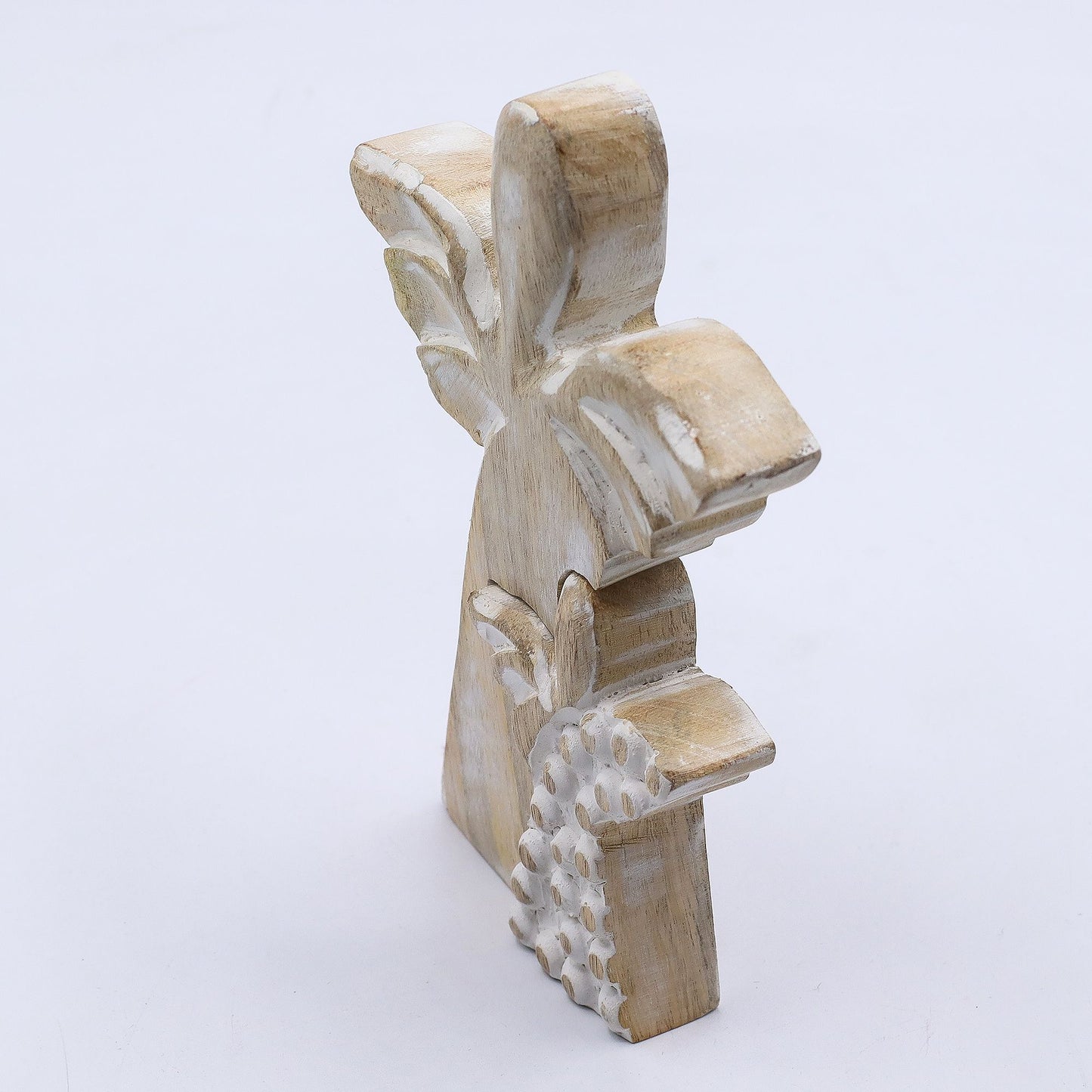Mango Wood Angel in Angel – Whitewash Finish