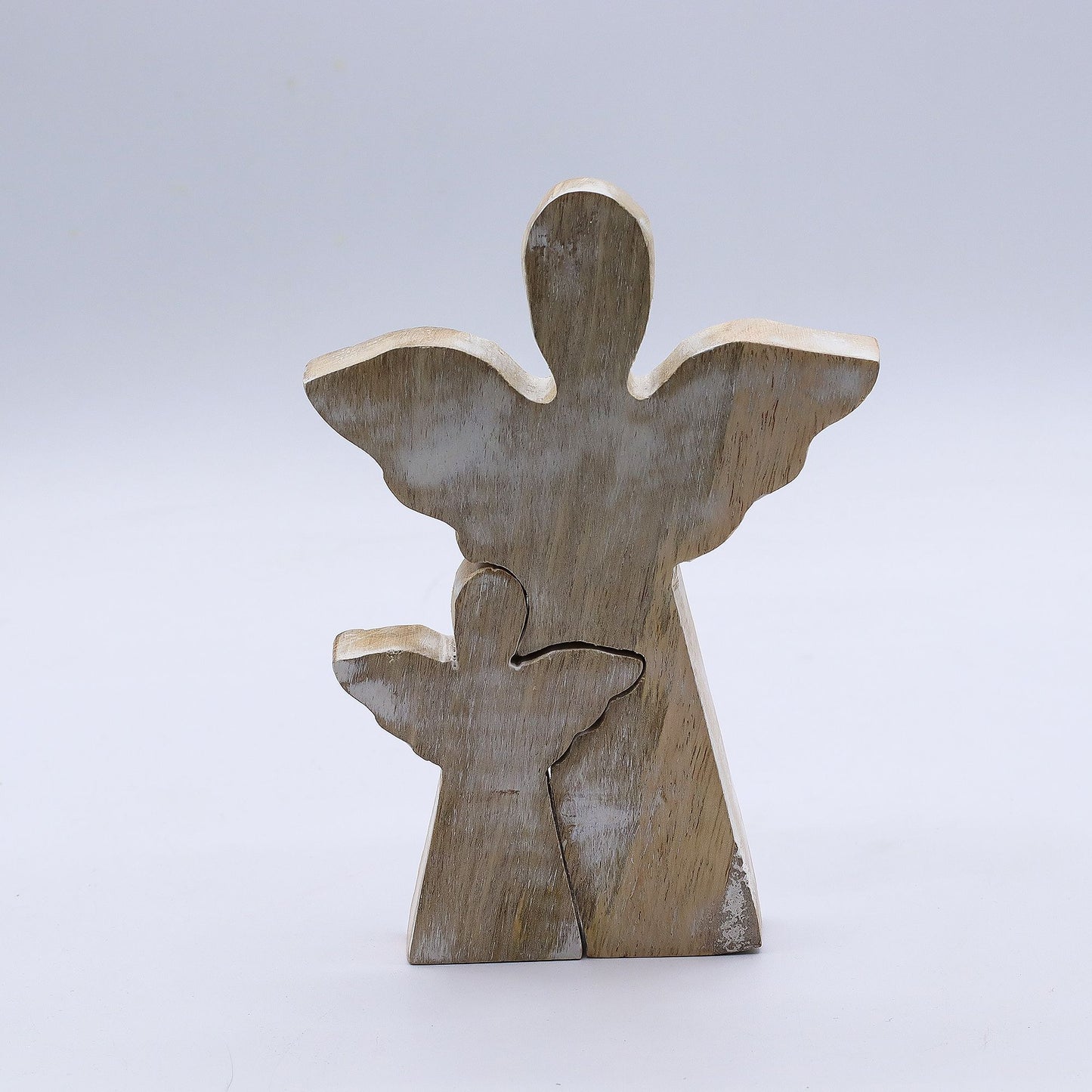 Mango Wood Angel in Angel – Whitewash Finish