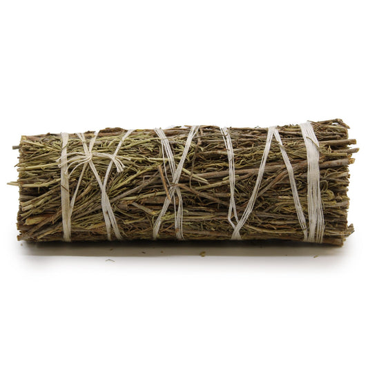 This Desert Sage Smudge Stick (10cm) carries the spirit of the arid lands—ancient, wise, and grounding. Also known as Artemisia tridentata, Desert Sage is traditionally used by Indigenous peoples for cleansing rituals, protection, and calling in ancestral wisdom. Its scent is sharp, earthy, and deeply purifying.
As a shamanic healer, I work with Desert Sage when I need to cut through energetic interference, return to grounded truth, or connect with the primordial wisdom of Earth and sky. It is ideal for cl