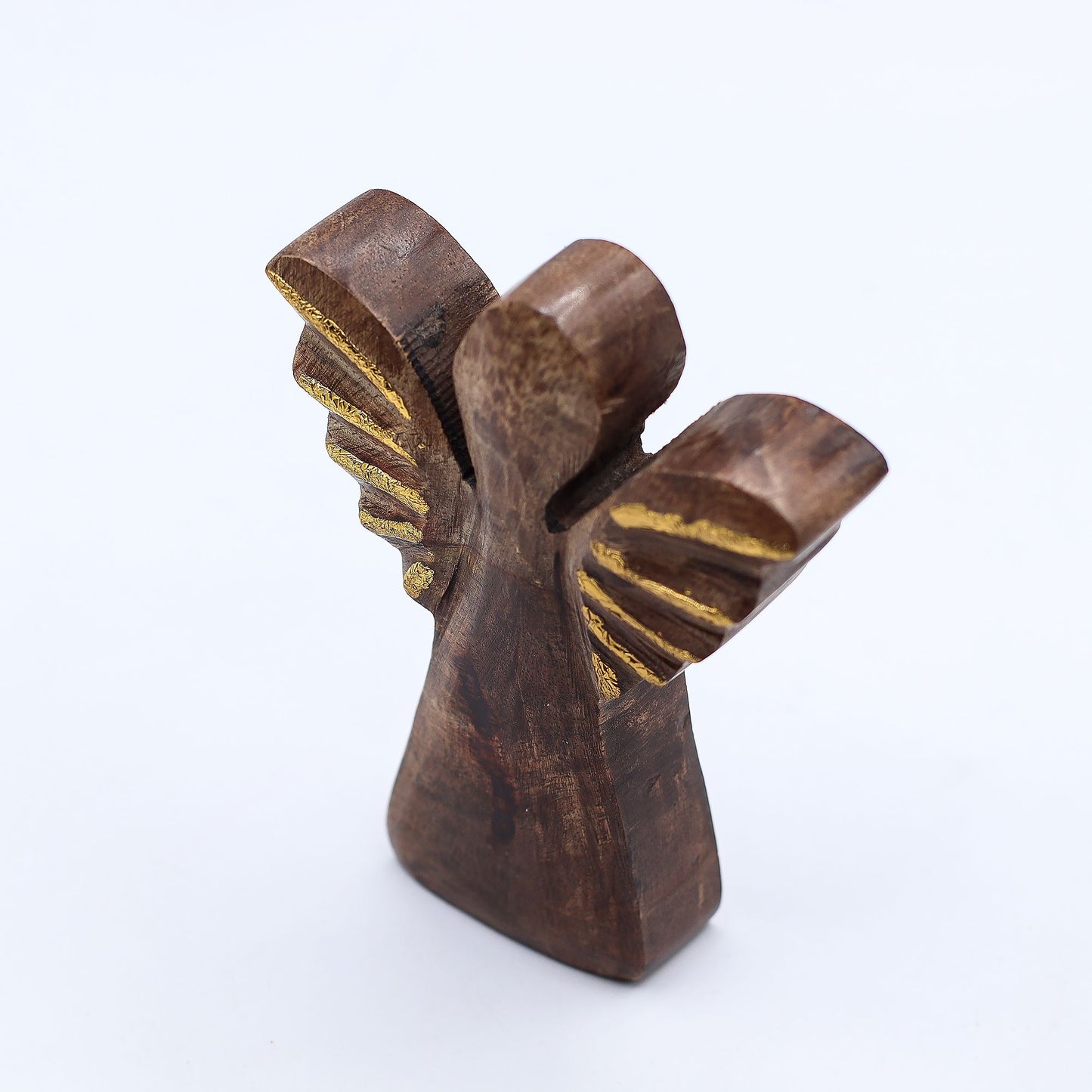 Small Mango Wood Angel – Gold Decor