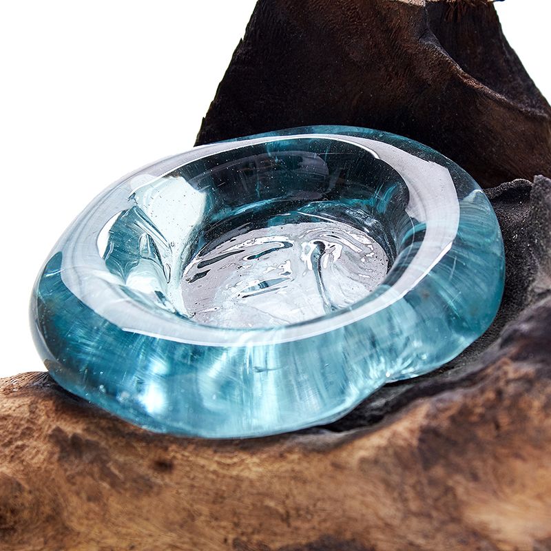 Molten Glass on Wood – Handmade Candle Holder