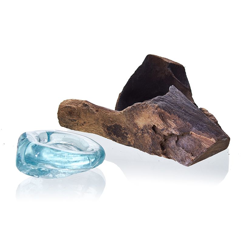 Molten Glass on Wood – Handmade Candle Holder