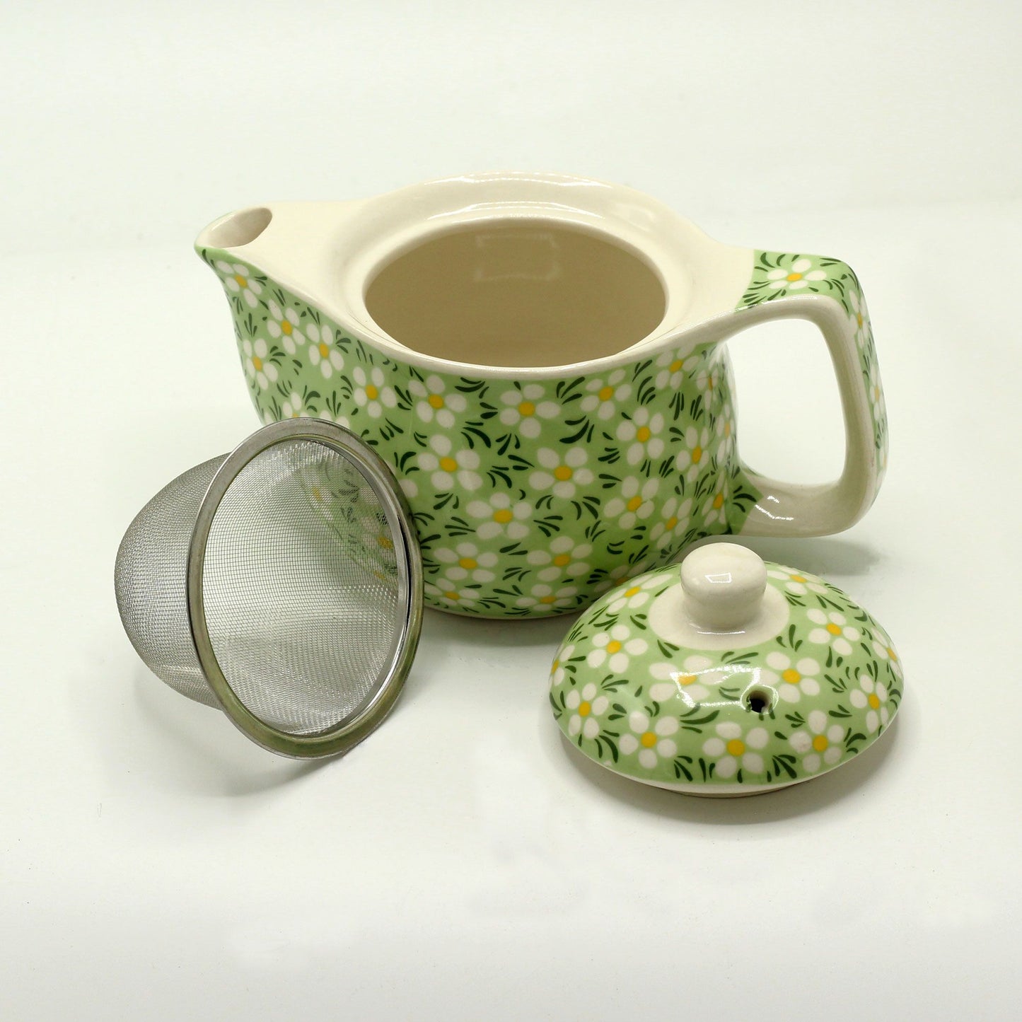 Small Herbal Teapot – Green Daisy | The Witches Garden