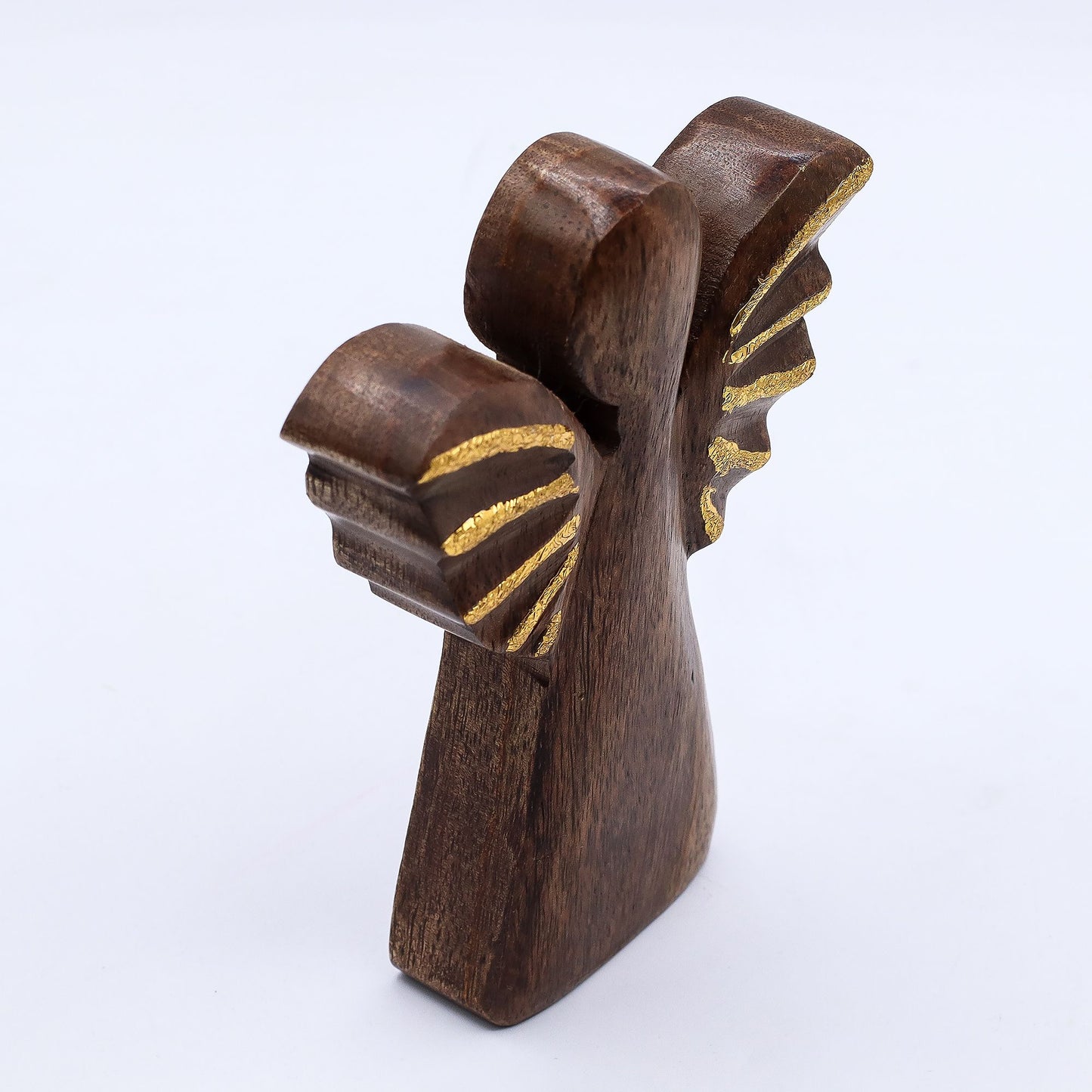 Medium Mango Wood Angel – Gold Decor